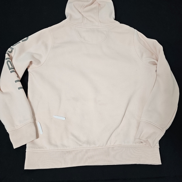 Carhartt Youth L (12-14) Relaxed Fit Hoodie Pink Sweatshirt Logo Sleeve Pullover - Picture 3 of 6